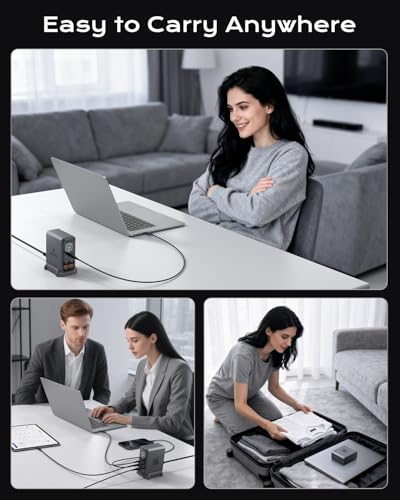 240W USB C Charger Block,ASOMETECH 6 Ports USB Charging Station