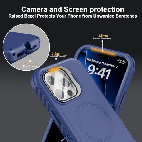 Follaroma for iPhone 16 Pro Max Case,Magnetic,Heavy Duty Case,6.7'',Navy - color: Navy, size: iPhone 16 Pro Max 6.9''