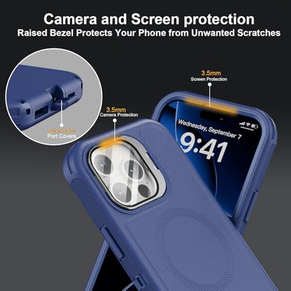 Follaroma for iPhone 16 Pro Max Case,Magnetic,Heavy Duty Case,6.7'',Navy - color: Navy, size: iPhone 16 Pro Max 6.9''