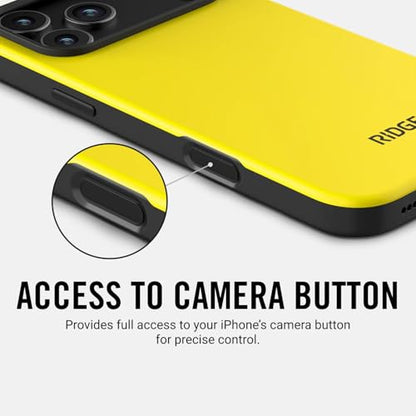 Ridge Case Compatible with iPhone 17 PRO - Compatible with MAGSAFE & Wireless Charging, Aluminum Control Buttons, Dual-Layer Construction, TPU Bumper with Drop Protection (Hyper Lime) - color: Hyper Lime, size: iPhone 17 Pro
