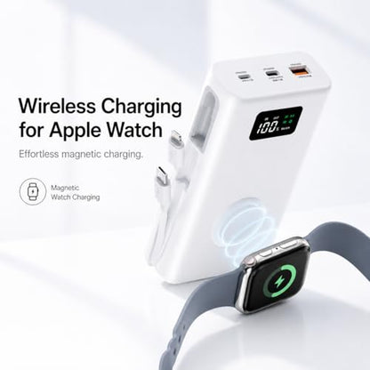 pzoz 20000mAh Portable Charger with Apple Watch Charger, 45W PD Power Bank