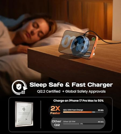 Qi2.2 25W MagSafe Charger Magnetic Wireless Charger with Cooling Pad
