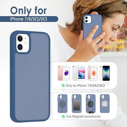 TENOC Phone Case Compatible with iPhone 11, Dark Blue Case Translucent Protective Bumper Matte Hard Back Cover for 6.1 Inch - color: Dark Blue, size: iPhone 11