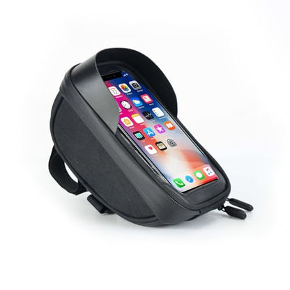 EILLEO Bike Handlebar Bag, Waterproof Bike Phone Bag with TPU Touch Screen, Bicycle Phone Holder for Phone Under 6.3, Storage Bags for Bike/Ebike/E Scooter/Dirtbike, Black