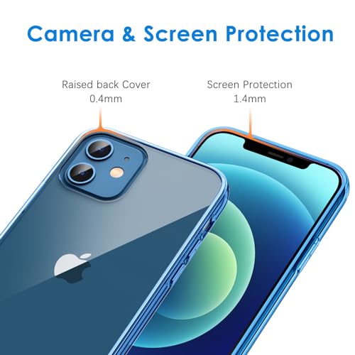 JETech Case for iPhone 12/12 Pro 6.1-Inch, Non-Yellowing Shockproof Phone Bumper Cover, Anti-Scratch Clear Back (Jean Indigo) - color: Jean Indigo