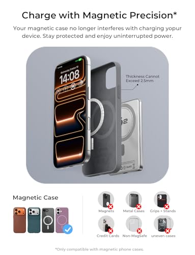 LISEN Qi2 15W Ultra Slim MagSafe Battery Pack,5000mAh Fast Charging MagSafe Power Bank Slim Wireless,Slim Magnetic Portable Charger,Magnetic Power Bank for iPhone Air/17/16/15-12 Series,Black - color: Black