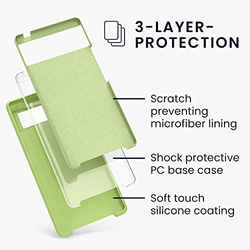 kwmobile Case Compatible with Google Pixel 6 Case - TPU Silicone Phone Cover with Soft Finish - Green Tomato - color: Green Tomato, size: Pixel 6