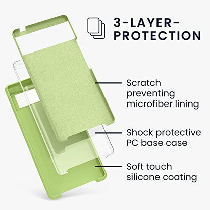 kwmobile Case Compatible with Google Pixel 6 Case - TPU Silicone Phone Cover with Soft Finish - Green Tomato - color: Green Tomato, size: Pixel 6
