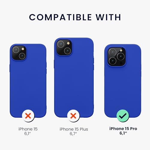 kwmobile Case Compatible with iPhone 15 Pro Case - Slim Soft TPU Silicone Cover - Baltic Blue - color: Baltic Blue, size: iPhone 15 Pro