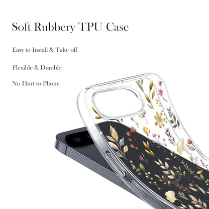 Unov for Pixel 10a Case, Clear with Design, Slim Fit Good Grip, Embossed Phone Case, Shockproof Protective Cover, Raised Camera Protection, Soft TPU, Golden Garden - color: Golden Garden