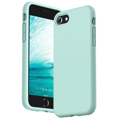 SURPHY Designed for iPhone SE Case, iPhone 8 Case, iPhone 7 Case, Liquid Silicone Phone Case for iPhone se 3rd 2nd SE 2022 SE 2020, Mint Green - color: Mint Green
