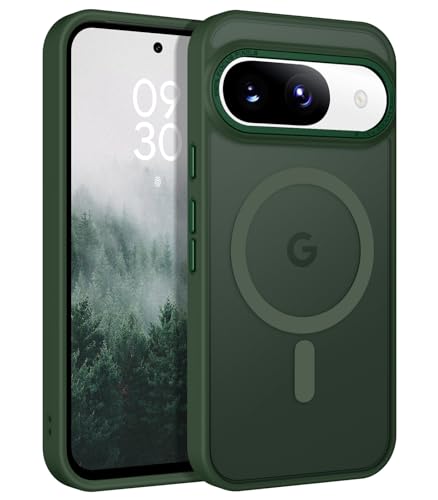 BENTOBEN for Google Pixel 9 Case [Compatible with Magsafe] Translucent Matte Magnetic Pixel 9 Case Slim Fit Shockproof Women Men Girls Boys Protective Phone Cases for Google Pixel 9 6.3", Forest Green - color: Forest Green