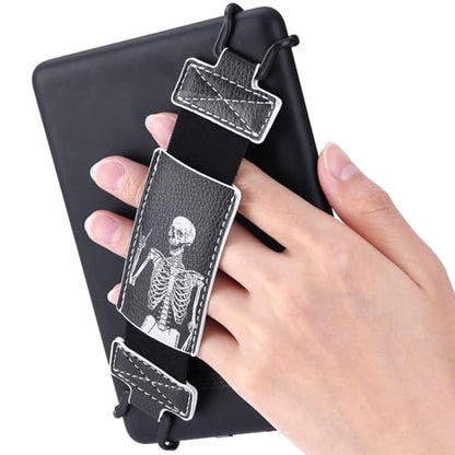 Secure Hand Strap for Kindle and Tablet - High Elasticity Finger Grip Holder Accessories for 6-8 Inches E-Book Tablet. - color: Human Skeleton