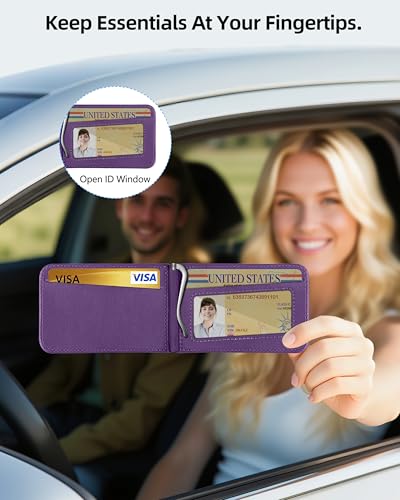 for MagSafe Wallet with Money Clip, Adjustable Stand, 8 Card Holder | ID Window, Stronger Magnetic Wallet for iPhone 17/16/15/14/13/12 Series, RFID Blocking, for iPhone Wallet, Purple - color: Purple