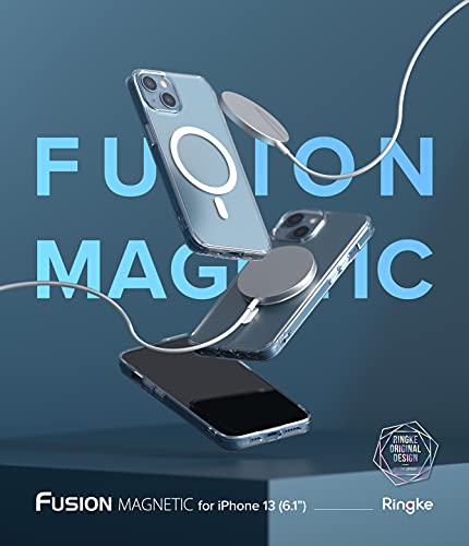 Ringke for iPhone 13 Case [Fusion Magnetic Matte Clear] | Compatible with MagSafe, Oil & Dirt Resistant, Anti-Fingerprint Technology Prevents Oily Smudges, Feels Velvety Soft - size: iPhone 13