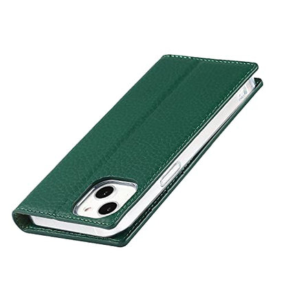 iCoverCase Compatible with iPhone 13 Wallet Case, RFID Blocking Genuine Leather Magnetic Case with Wrist Strap and Card Slots Kickstand Feature Flip Cover 6.1 Inch (Green) - color: Green, size: iPhone 13