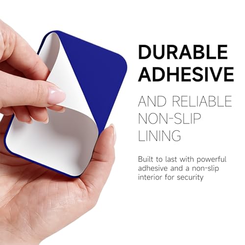 oakxco Phone Pocket Stick On, Secure Phone Card Holder Plastic, Slim Thin Adhesive Card Holder Sleeve ID Credit Card, Compatible with iPhone Samsung, Royal Blue - color: Royal Blue