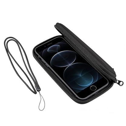 2 PCS Generic Phone Pouch - Neoprene Protective Sleeve Black | Shock-Absorbing & Scratch-Proof Phone Bag with Zipper Closure & Adjustable Neck Strap for Large Cell Phones
