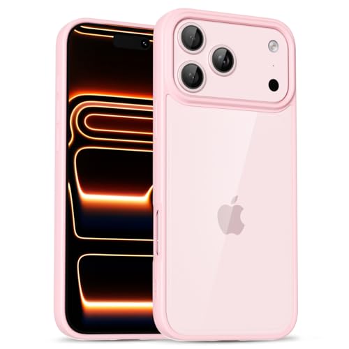 for iPhone 17 Pro Case Clear, Cute Transparent 17 Pro Phone Case Hard Shell & Soft Silicone Bumper & Clear Back, Acrylic Plastic TPU Non Yellowing Phone Cover for Women, Light Pink - color: Light Pink, size: 17 Pro