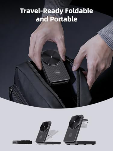 3 in 1 Magnetic Wireless Charger for Samsung, Foldable Android Charging Station for Galaxy S26/S25 Ultra /S24/Z Fold 7/Flip 7, Magnetic Watch Charger Stand for Galaxy Watch Ultra 8/7/Buds 3 for Travel