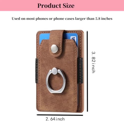 Cell Phone Card Holder, Stick-On RFID Wallet Credit Card Holder Brown - color: Brown
