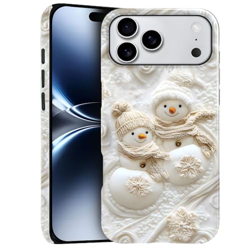 Compatible with iPhone 17 Pro Max,Anti-Scratch Glossy Case Cover,Christmas Snowman - color: Christmas Snowman, size: IPhone 17 Pro Max