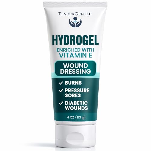 Hydrogel Wound Dressing Ointment - 4 oz Amorphous Hydrogel for Wound Care, Burns, Diabetic Ulcers - Enriched with Vitamin E - First Aid Gel for Medical Facilities and Nursing Homes - size: 4 Ounce (1 Pack)