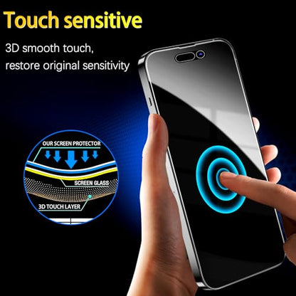 MAYtobe 2PCS 360° Privacy Screen Protector for iPhone 17 Pro Tempered Glass - size: iPhone 17 Pro(Black)