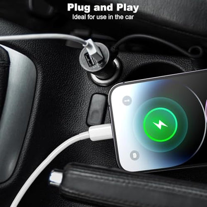 [Apple MFi Certified] iPhone 14 Car Carplay Cable Lightning Cable, Woven 3Pack 6Ft USB A to Lightning 60W Fast Car Charger Nylon Braid Cord Screen Sync for iPhone 14/13/12/11/XS/SE/8/7, iPad, Airpods