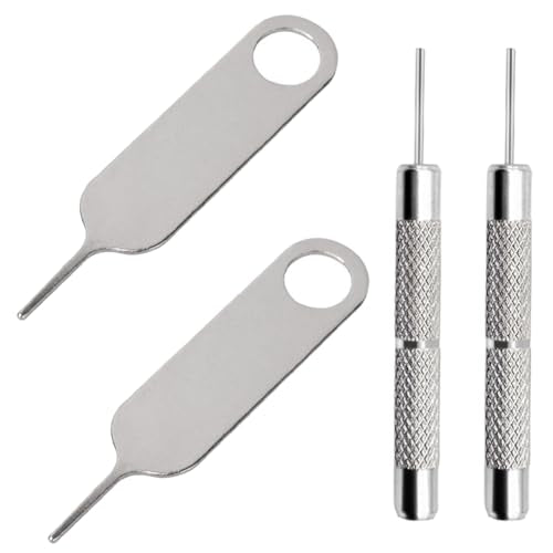 4 Pcs SIM Card Removal Openning Tool Tray Eject Pins Needle Opener Ejector Compatible with All iPhone Apple iPad HTC Samsung Galaxy Cell Phone Smartphone Watchchain Link Remover (Style C) - size: C