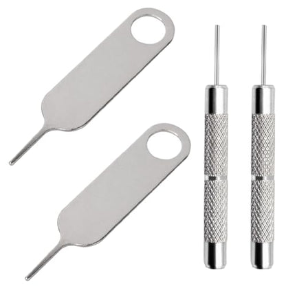 4 Pcs SIM Card Removal Openning Tool Tray Eject Pins Needle Opener Ejector Compatible with All iPhone Apple iPad HTC Samsung Galaxy Cell Phone Smartphone Watchchain Link Remover (Style C) - size: C