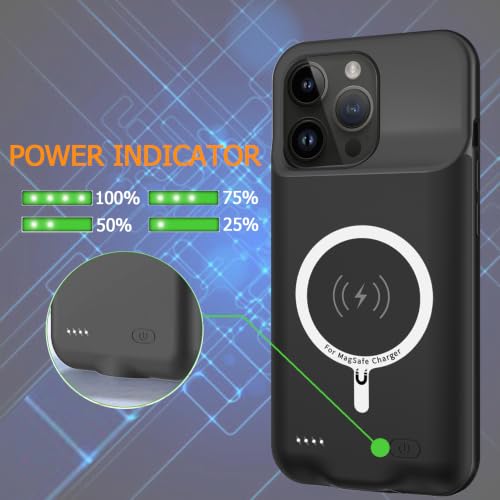 Battery Case for iPhone 14 Pro, Upgraded 10000mAh Rechargeable Portable Extended Battery Pack Support Qi Wireless Charging Case Compatible with iPhone 14 Pro (6.1 inch) Charger Case & Carplay (Black) - size: iPhone 14 Pro