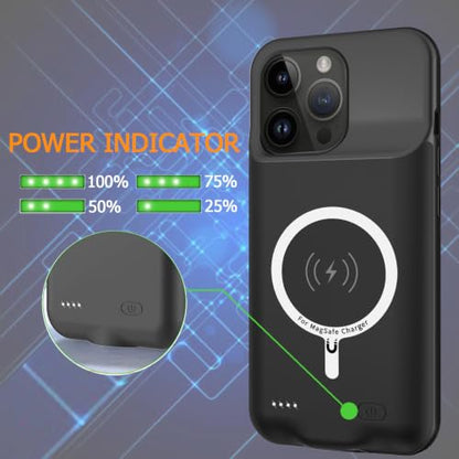 Battery Case for iPhone 14 Pro, Upgraded 10000mAh Rechargeable Portable Extended Battery Pack Support Qi Wireless Charging Case Compatible with iPhone 14 Pro (6.1 inch) Charger Case & Carplay (Black) - size: iPhone 14 Pro