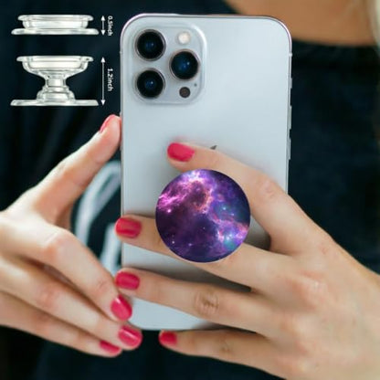 6 Pack Cellphone Phone Grip and Smartphones Stand, Collapsible Cell Phone Expanding Holder for Phone - Blue Purple Galaxy Nebula Flower, ZJ005