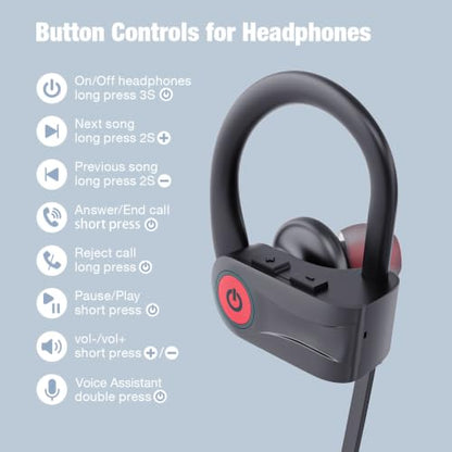 Boean Bluetooth Headphones, Wireless Headphones with AI Music Generation - color: Black