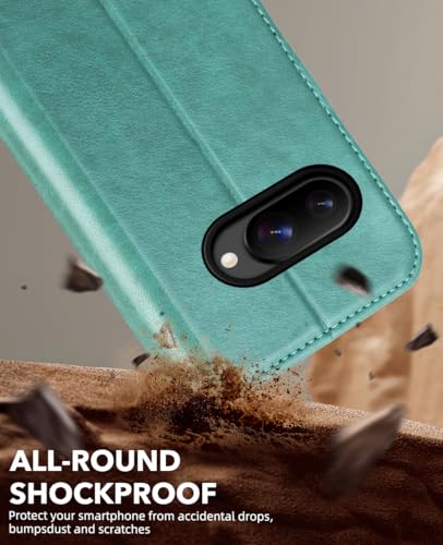 OCASE Compatible with Google Pixel 10a Wallet Case, PU Leather Flip Folio Case with Card Holders RFID Blocking Kickstand [Shockproof TPU Inner Shell] Phone Cover 2026, Green - color: Green