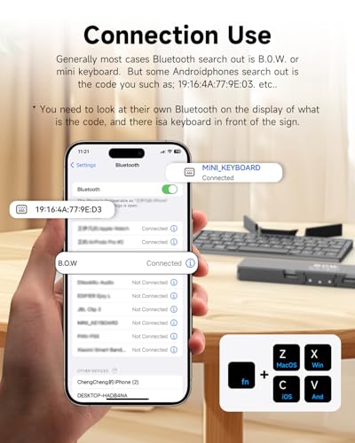 SIKAI CASE Foldable Bluetooth Keyboard with Magnetic Stand,Aluminum Alloy Mini Quiet Folding Portable Lightweight Travel Rechargeable Pocket for Tablet,iPad, Phones, White - color: White