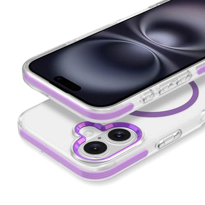PinLiSheng Upgraded Magnetic for iPhone 16 Case [Mil-Grade Drop Protection] [Compatible with Magsafe] Double-Layer Impact Resistant Translucent Matte Protective Phone Case, Purple - color: Updated Version - Purple, size: iPhone 16
