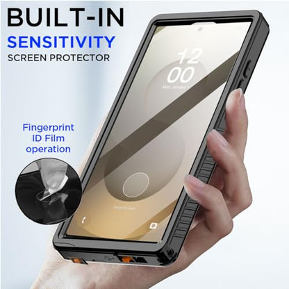 AICase for Samsung Galaxy S25 Ultra Case Waterproof, Clear Water Proof Shockproof Snowproof Dustproof Full Body Rugged Transparent Underwater Phone Case for Galaxy S25 Ultra Built-in Screen Protector - size: Galaxy S25 Ultra