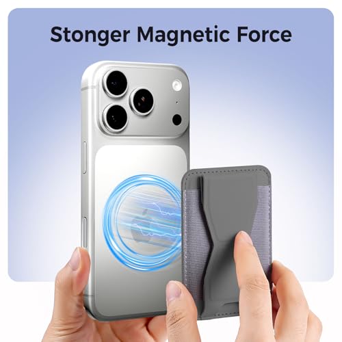 for MagSafe Wallet with Stand Grip, 5 Card Holder for iPhone Gray - color: Gray