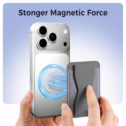for MagSafe Wallet with Stand Grip, 5 Card Holder for iPhone Gray - color: Gray