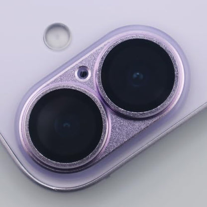 for iPhone 17 Camera Lens Protector Tempered Glass Metal Full Coverage Lens Cover Accessories (Purple) - color: Purple