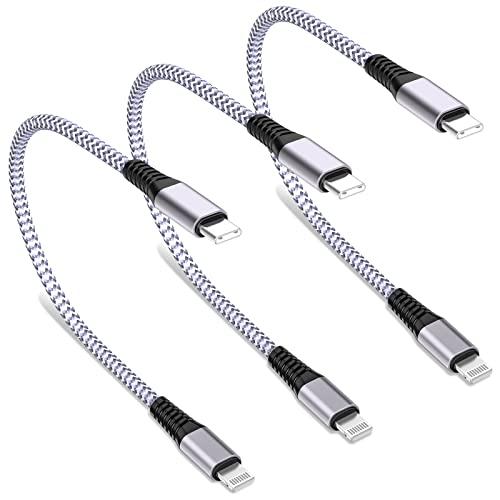 [Apple MFi Certified] Short iPhone Charger 8 Inch 3Pack, USB A to Lightning