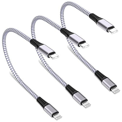 [Apple MFi Certified] Short iPhone Charger 8 Inch 3Pack, USB A to Lightning