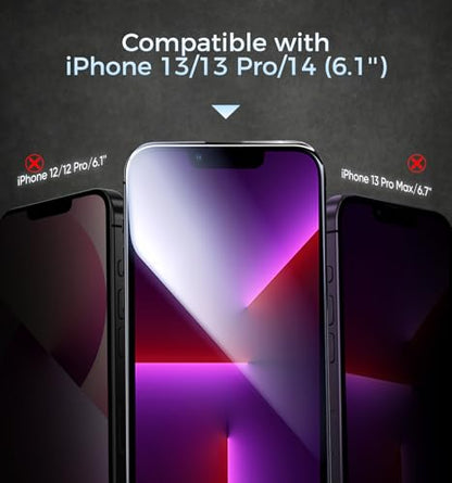 MAGIC JOHN 3rd Gen for iPhone 13/13Pro/14/16e Privacy Screen Protector - size: iPhone 13/14/13Pro/16e-6.1”