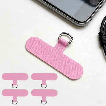 Phone Tether Tab, 4 Pack Universal Phone Lanyard Patch Non-Adhesive Insert with Metal Clip for Phone Case, iPhone - color: Pink