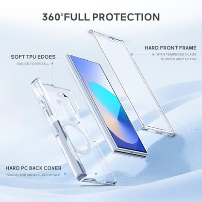 for Samsung Galaxy Z Fold7 Case, [Compatible with Magsafe], [Invisible Kickstand & HD Screen Protector], Anti-Yellowing Protective Phone Case for Samsung Galaxy Z Fold 7, Clear - color: Clear