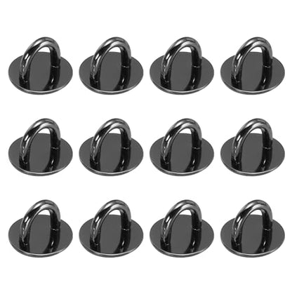 12Pcs Phone Ring Holder (0.7 Inch) - Adhesive Round Shaped Phone Finger Grip Hook Smartphones Keychain Ring Charm Loop for DIY Tablet Case Accessories, Black - color: Black