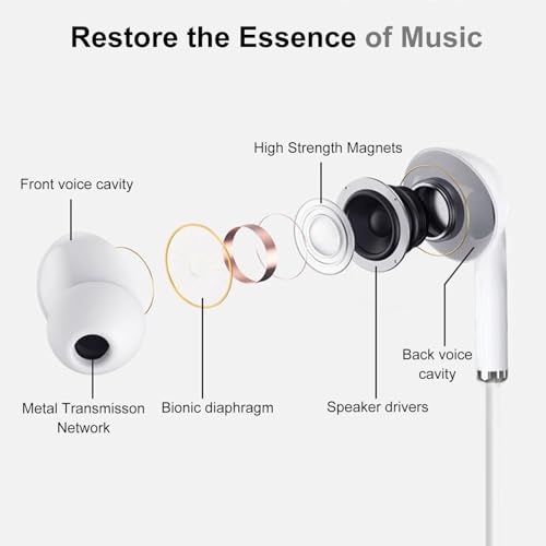 Earbuds Wired [Clear Call], [MFi Certified] 3.5mm Headphones with Microphone Volume Control HiFi Stereo Ear Buds for iPhone/iPad/Kindle/Weather Radio [6Pack]