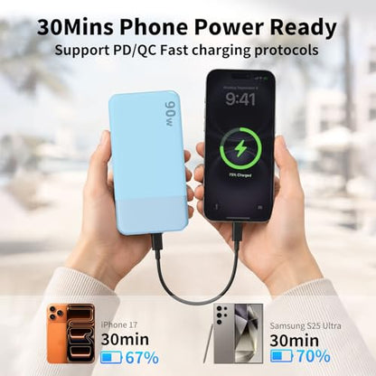 NOBIS 90W Portable Charger 20000mAh Laptop Power Bank Fast Charging - color: Blue